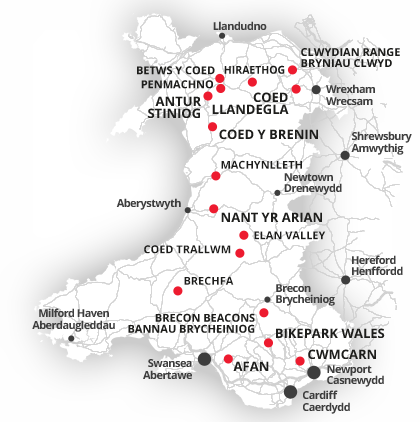 Mountain Bike Wales Centres and Bases